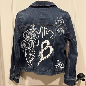 Size small Lauren Conrad hand painted denim jacket.